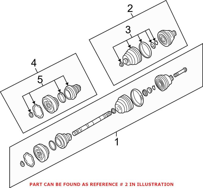 VW CV Joint Kit Front Outer JZW498340DX Genuine VW/Audi JZW498340DX